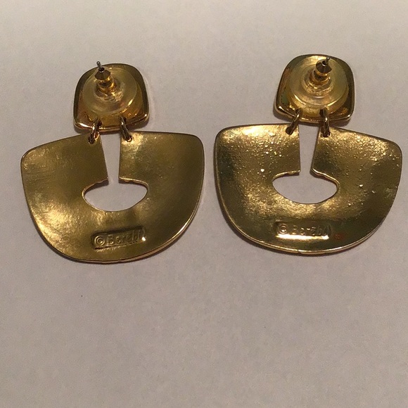 Vintage Signed Edgar Berebi Enamel Earrings *EUC* - Picture 2 of 8